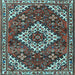 Square Persian Light Blue Traditional Rug, tr2337lblu