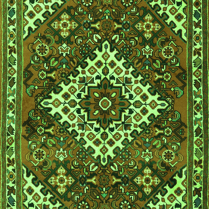 Serging Thickness of Machine Washable Persian Green Traditional Area Rugs, wshtr2337grn