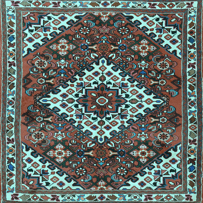 Square Machine Washable Persian Light Blue Traditional Rug, wshtr2337lblu