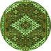 Machine Washable Persian Green Traditional Area Rugs, wshtr2337grn