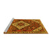 Sideview of Machine Washable Persian Yellow Traditional Rug, wshtr2337yw