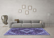 Machine Washable Persian Blue Traditional Rug in a Living Room, wshtr2337blu