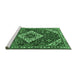 Sideview of Machine Washable Persian Emerald Green Traditional Area Rugs, wshtr2337emgrn