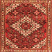 Serging Thickness of Persian Orange Traditional Rug, tr2337org