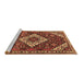 Sideview of Machine Washable Persian Brown Traditional Rug, wshtr2337brn