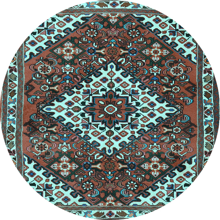 Round Persian Light Blue Traditional Rug, tr2337lblu