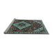 Sideview of Machine Washable Persian Light Blue Traditional Rug, wshtr2337lblu