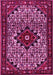 Machine Washable Persian Pink Traditional Rug, wshtr2338pnk