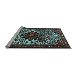 Sideview of Machine Washable Persian Light Blue Traditional Rug, wshtr2338lblu