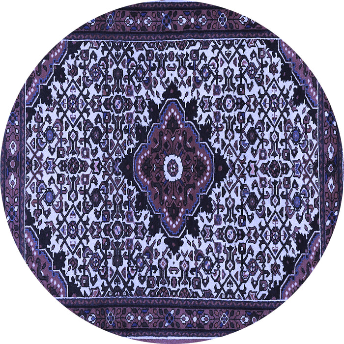 Round Persian Blue Traditional Rug, tr2338blu