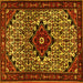 Square Persian Yellow Traditional Rug, tr2338yw