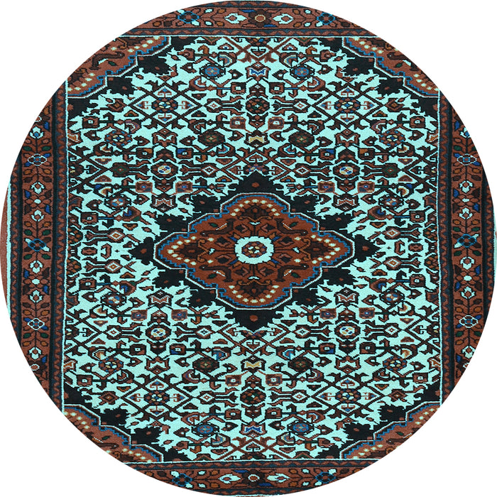Round Persian Light Blue Traditional Rug, tr2338lblu
