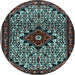 Round Persian Light Blue Traditional Rug, tr2338lblu