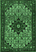 Machine Washable Persian Emerald Green Traditional Area Rugs, wshtr2338emgrn