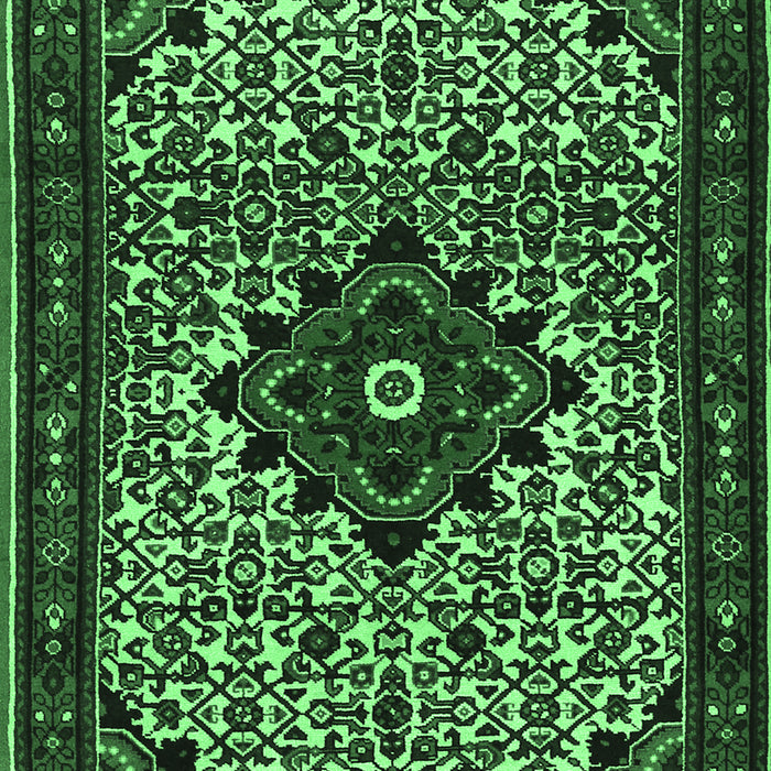 Machine Washable Persian Emerald Green Traditional Area Rugs, wshtr2338emgrn