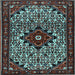 Square Machine Washable Persian Light Blue Traditional Rug, wshtr2338lblu