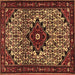 Square Machine Washable Persian Brown Traditional Rug, wshtr2338brn