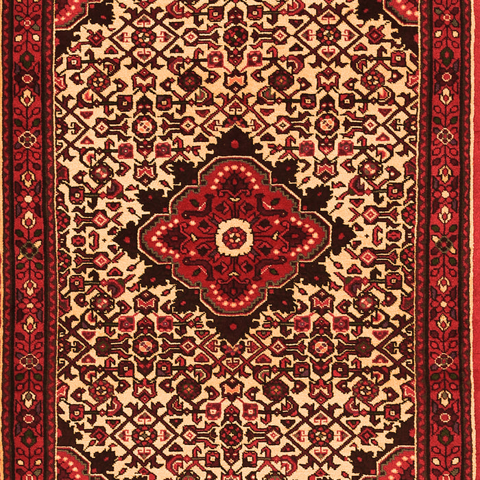 Serging Thickness of Machine Washable Persian Orange Traditional Area Rugs, wshtr2338org