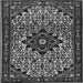 Round Machine Washable Persian Gray Traditional Rug, wshtr2338gry