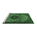 Sideview of Machine Washable Persian Emerald Green Traditional Area Rugs, wshtr2338emgrn