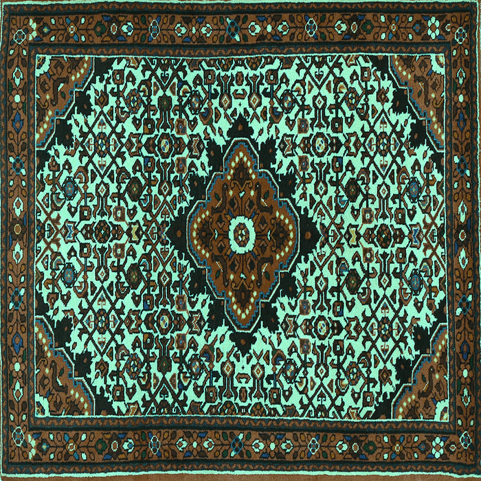 Square Persian Turquoise Traditional Rug, tr2338turq