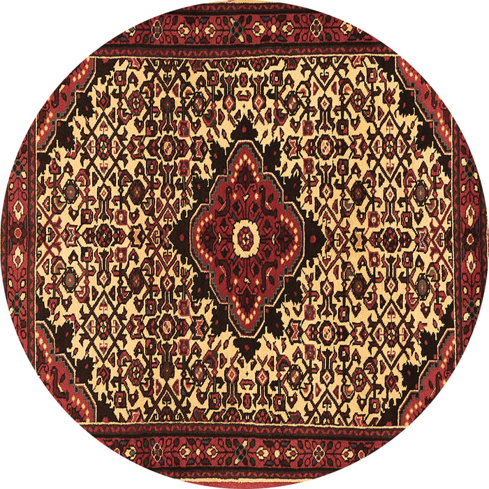 Round Persian Brown Traditional Rug, tr2338brn