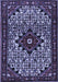 Machine Washable Persian Blue Traditional Rug, wshtr2338blu