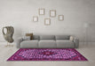 Machine Washable Persian Purple Traditional Area Rugs in a Living Room, wshtr2338pur