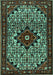 Machine Washable Persian Turquoise Traditional Area Rugs, wshtr2338turq