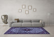 Machine Washable Persian Blue Traditional Rug in a Living Room, wshtr2338blu