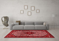 Machine Washable Persian Red Traditional Rug, wshtr2338red