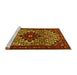 Sideview of Machine Washable Persian Yellow Traditional Rug, wshtr2338yw