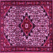 Square Machine Washable Persian Pink Traditional Rug, wshtr2338pnk