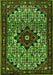 Serging Thickness of Machine Washable Persian Green Traditional Area Rugs, wshtr2338grn