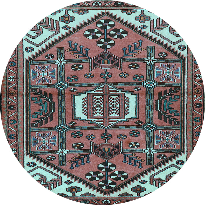 Round Persian Light Blue Traditional Rug, tr2339lblu