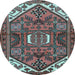 Round Persian Light Blue Traditional Rug, tr2339lblu