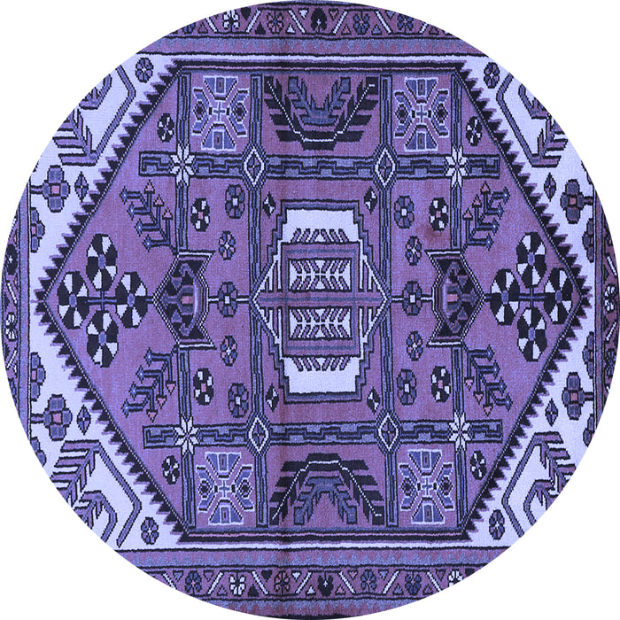 Round Machine Washable Persian Blue Traditional Rug, wshtr2339blu
