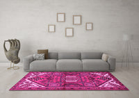 Machine Washable Persian Pink Traditional Rug, wshtr2339pnk