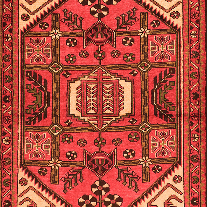 Serging Thickness of Machine Washable Persian Orange Traditional Area Rugs, wshtr2339org