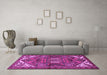 Machine Washable Persian Purple Traditional Area Rugs in a Living Room, wshtr2339pur