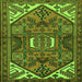 Round Machine Washable Persian Green Traditional Area Rugs, wshtr2339grn