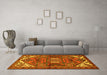 Machine Washable Persian Yellow Traditional Rug in a Living Room, wshtr2339yw