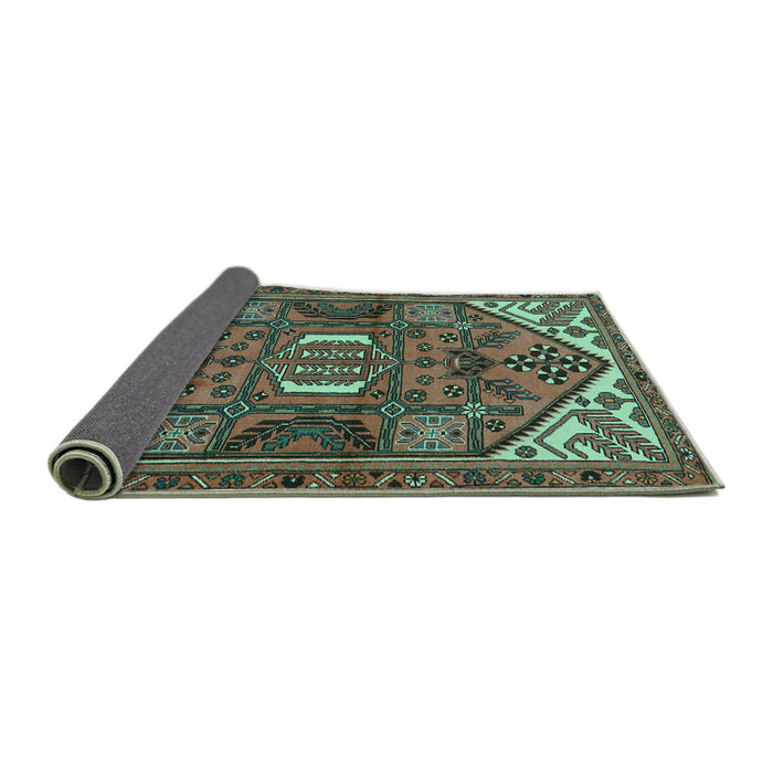 Sideview of Persian Turquoise Traditional Rug, tr2339turq