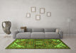 Machine Washable Persian Green Traditional Area Rugs in a Living Room,, wshtr2339grn