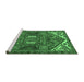 Sideview of Machine Washable Persian Emerald Green Traditional Area Rugs, wshtr2339emgrn