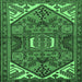 Square Persian Emerald Green Traditional Rug, tr2339emgrn