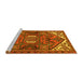 Sideview of Machine Washable Persian Yellow Traditional Rug, wshtr2339yw