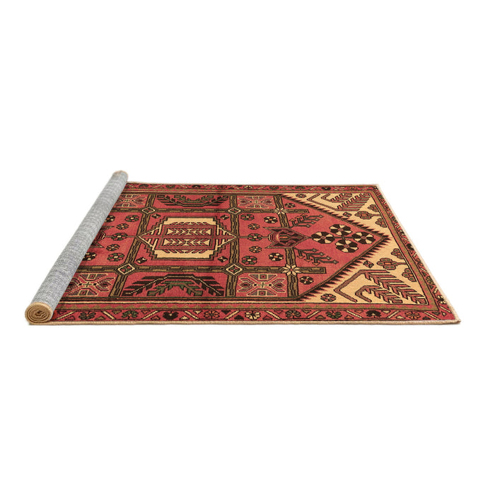 Sideview of Machine Washable Persian Brown Traditional Rug, wshtr2339brn