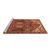 Sideview of Machine Washable Persian Brown Traditional Rug, wshtr2339brn