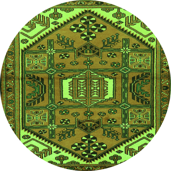 Square Persian Green Traditional Rug, tr2339grn